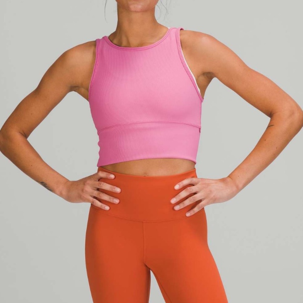 Lululemon Pink Blossom Ribbed Tank Top